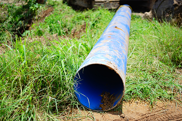 pipe lining on grass